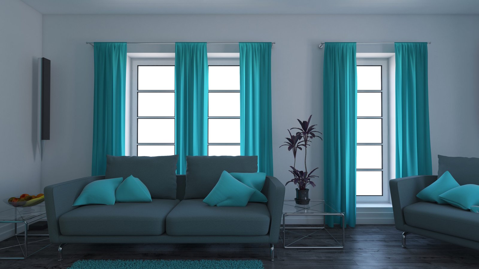 Render of 3D contemporary Living Room Interior and modern furniture