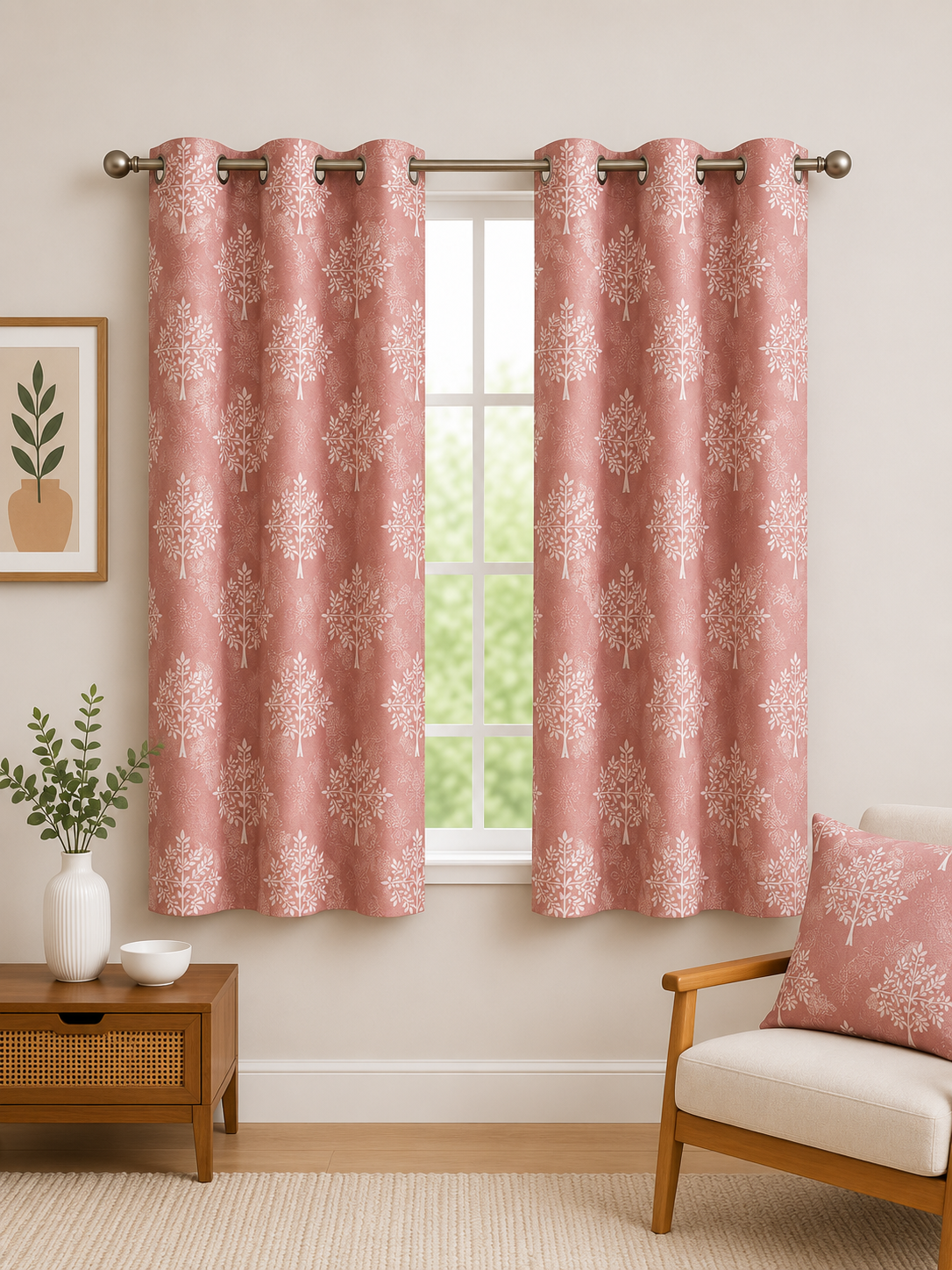ChatGPT Image Jul 1, 2026, 05_39_06 PM Soft Dusty Rose Tree Print Window Curtain Fabric Close Up